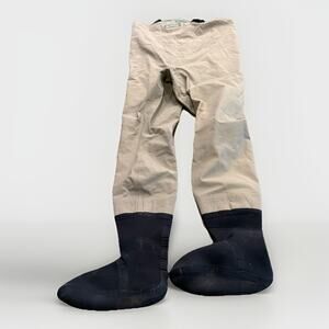 Simms Men Brown Fishing Waders Neoprene Stocking Foot Waterproof Size L Long